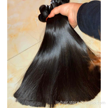 Wholesale Bone Straight Human Hair Extensions Raw Unprocessed Vietnamese Super Double Drawn Virgin Human Hair Naija Lagos Vendor